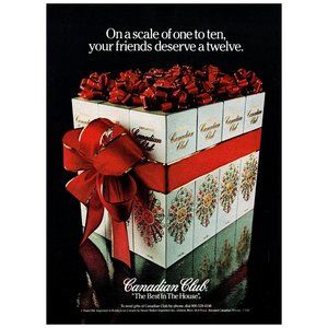 1981 Canadian Club Whiskey The Best In The House Vintage Print Ad Christmas Gift